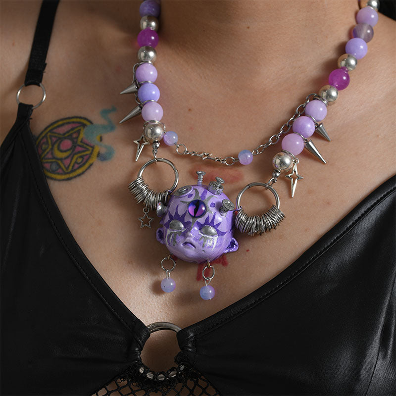 Devil's Eye Doll Handmade Necklace