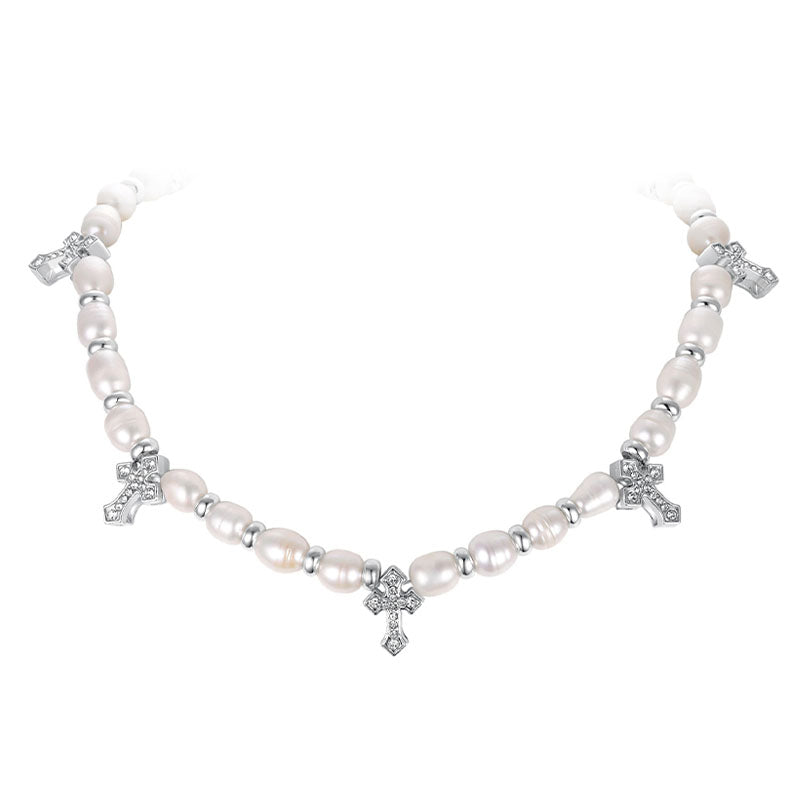 White Lotus Baroque Necklaces
